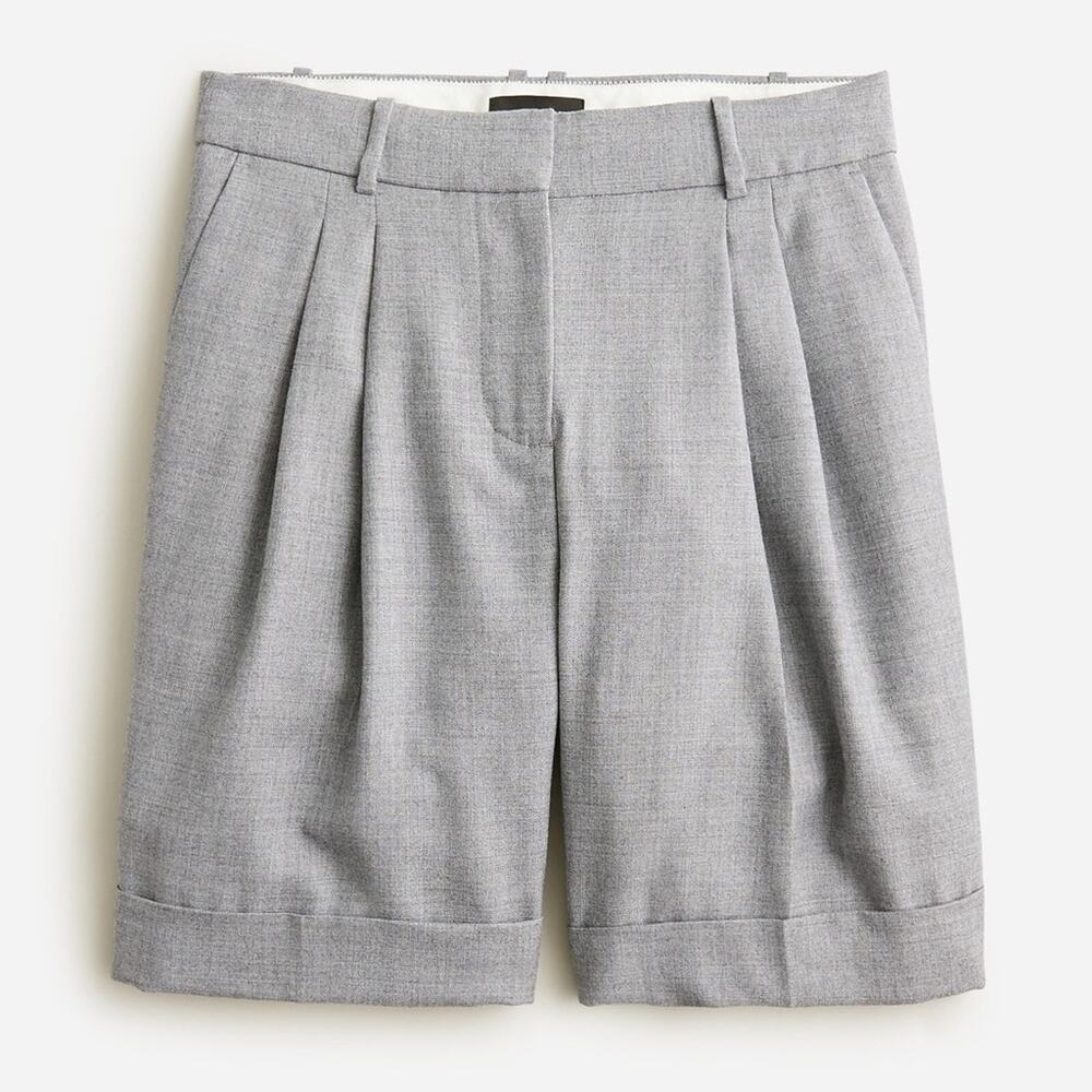 NWT J. Crew Cuffed Suit High Waisted Shorts Beige Cream Size 00